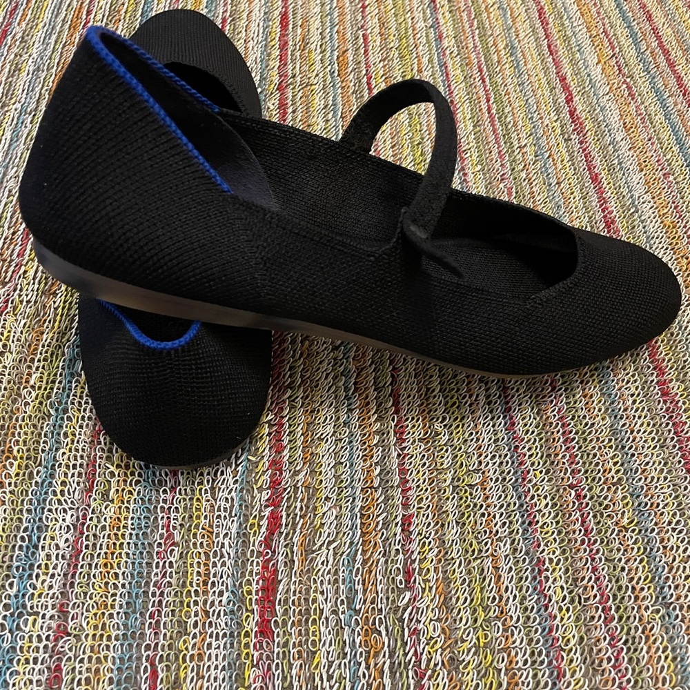 The Square Mary Jane Flats - Black - like new